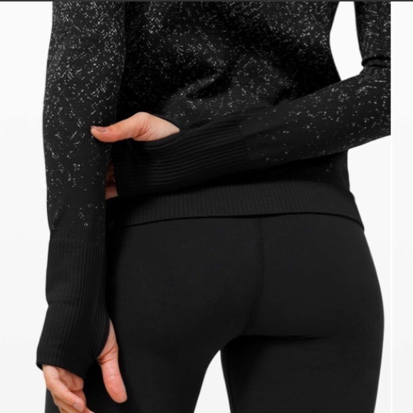 Lululemon Rest Less Pullover Shirt Long Sleeve Herringbone Thumbholes size 8 - Picture 4 of 13